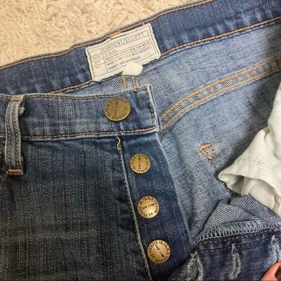 CURRENT/ELLIOTT High Rise Jeans The Stiletto Distressed High Waisted Button Fly - Picture 5 of 9